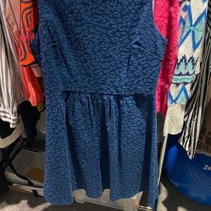 Anthropologie size medium A line  Zouk Blue Textured dress EUC